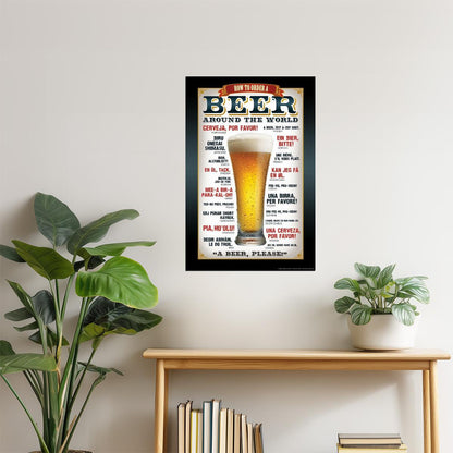 How to Order Beer Around the World Poster | Informational Chart | Bar Wall Decor