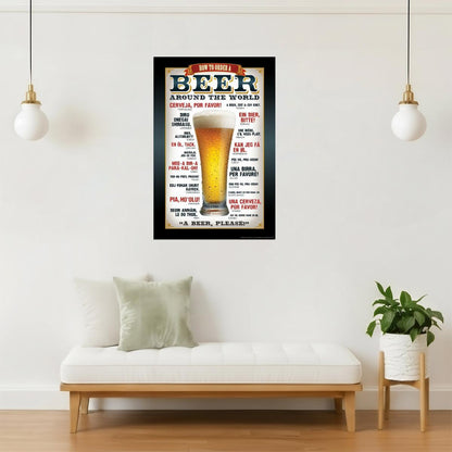 How to Order Beer Around the World Poster | Informational Chart | Bar Wall Decor