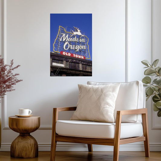"Made In Oregon" Sign Photo | Old Town Portland | Pacific Northwest Poster - Type & Quotes Poster