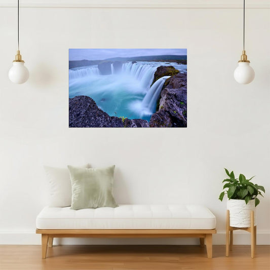 Godafoss Waterfall Poster | Iceland Landscape Photography | Nature Wall Art