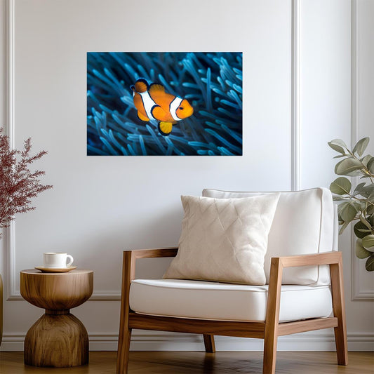 Ocellaris Clownfish in a Sea Anemone | Underwater Photography | Marine Life Poster - Photography Poster