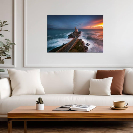 Phare Du Petit Minou Lighthouse | "Red of Pleasure" Art Photo | Brittany France Seascape Poster - Photography Poster