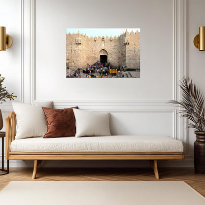 Street Scene at Damascus Gate in Jerusalem | Israel Photography | Urban Travel Poster - Photography Poster