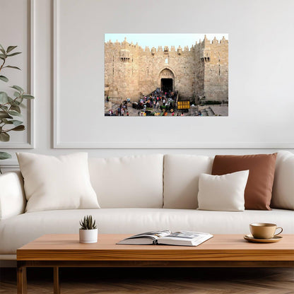 Street Scene at Damascus Gate in Jerusalem | Israel Photography | Urban Travel Poster - Photography Poster