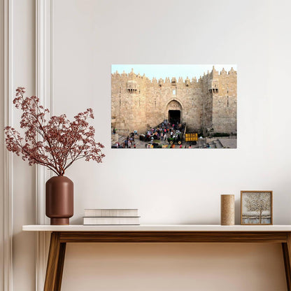 Street Scene at Damascus Gate in Jerusalem | Israel Photography | Urban Travel Poster - Photography Poster