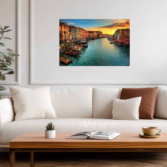 Sunset in Venice Italy | European Cityscape Photography | Travel Poster - Photography Poster