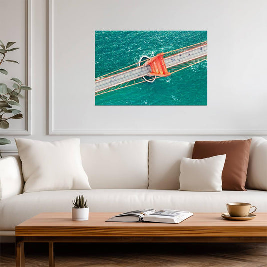 Aerial Shot of the Golden Gate Bridge | San Francisco Photography | California Landmark Poster - Photography Poster
