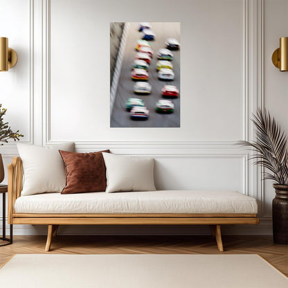 Stock Cars on a Race Track | Blurred Motion Photography | Auto Racing Poster - Sports Poster