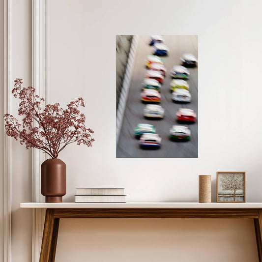 Stock Cars on a Race Track | Blurred Motion Photography | Auto Racing Poster - Sports Poster