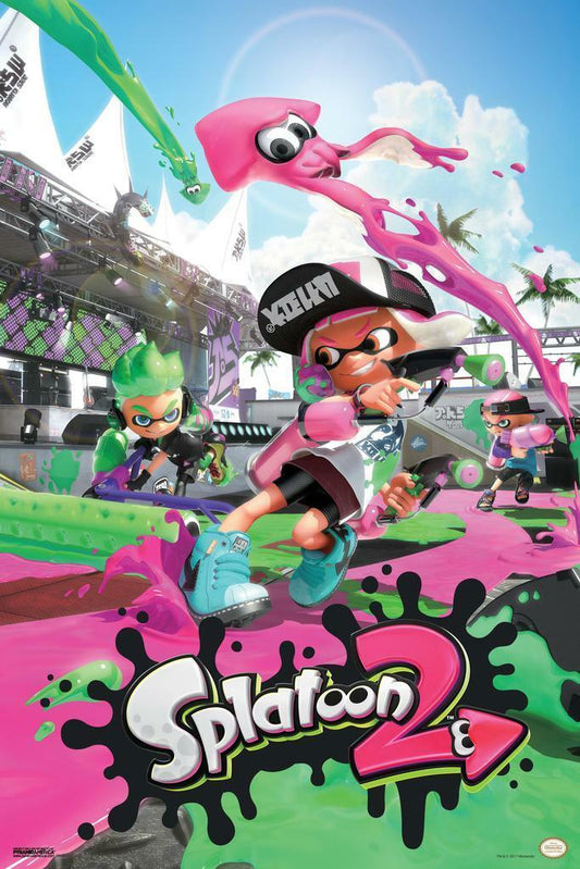 Splatoon 2 | Nintendo Game Poster | Colorful Inkling Wall Art