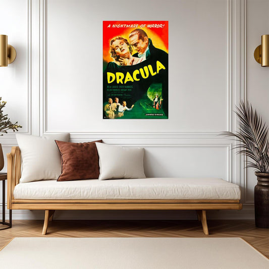 Dracula 1931 | A Nightmare Of Horror | Classic Vampire Movie Poster - Movies & TV Poster