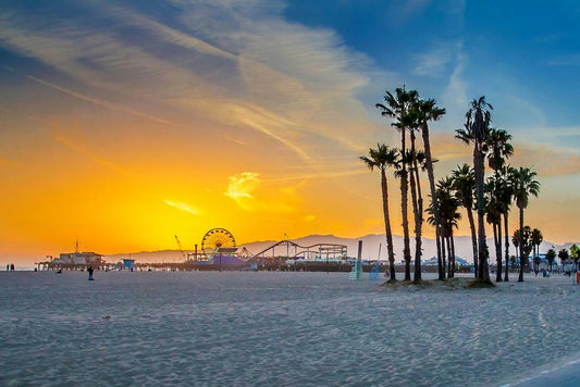 Venice Beach Ferris Wheel Sunset Poster | California Photography | Coastal Wall Art