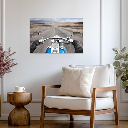 Open Road from a Motorcycle's Perspective | Biker Photography | Adventure Travel Poster - Cars Poster