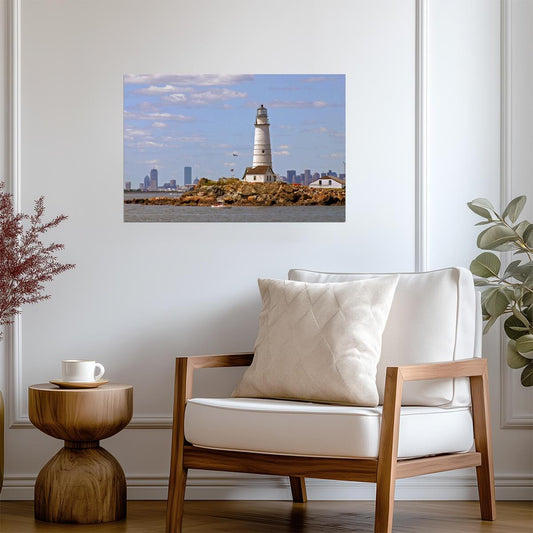 Boston Light Lighthouse on Little Brewster Island | Massachusetts Photography | Nautical Poster - Photography Poster