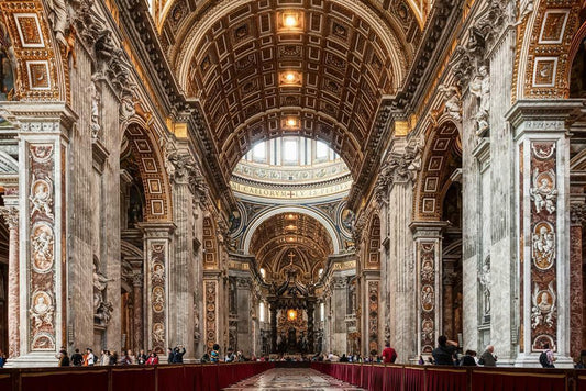 Interior of St. Peter's Basilica in Rome | Vatican City Photography | Religious Architecture Poster - Photography Poster