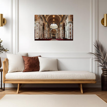 Interior of St. Peter's Basilica in Rome | Vatican City Photography | Religious Architecture Poster - Photography Poster