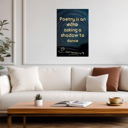 Poetry Is An Echo Asking a Shadow to Dance | Carl Sandburg Quote Poster | Literary Wall Art - Type & Quotes Poster