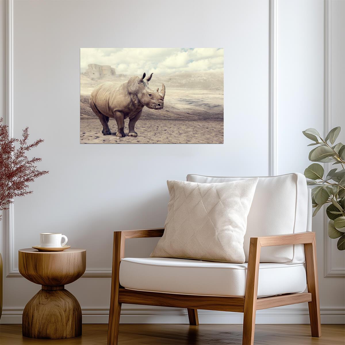 Rhinoceros in the Wild | African Safari Photography | Wildlife Poster - Photography Poster