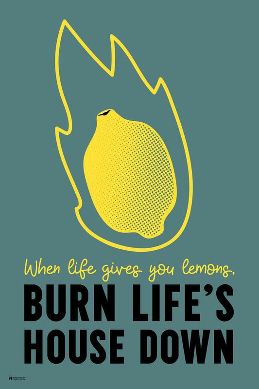 "When Life Gives You Lemons, Burn Life's House Down" | Funny Quote Poster | Portal 2 Gamer Art