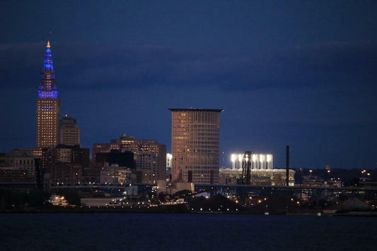 Cleveland Skyline with Progressive Field | Ohio Cityscape Photography | Baseball Stadium Poster - Photography Poster