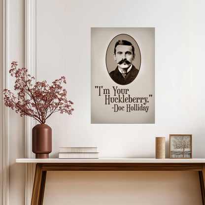 I'm Your Huckleberry Doc Holliday | Tombstone Movie Quote Poster | Western Film Wall Art - Type & Quotes Poster
