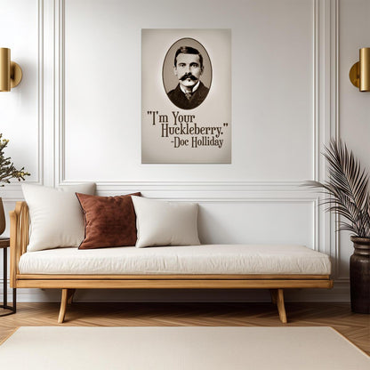 I'm Your Huckleberry Doc Holliday | Tombstone Movie Quote Poster | Western Film Wall Art - Type & Quotes Poster