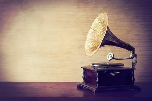 Vintage Gramophone Phonograph | Getting Lost in the Music | Retro Audiophile Poster - Vintage & Retro Poster