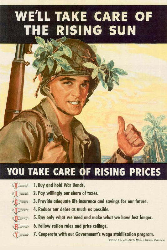 "We'll Take Care of the Rising Sun" | WWII Anti-Japan Poster | Vintage Propaganda Art - Vintage & Retro Poster