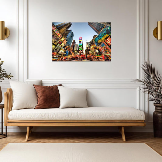 Illuminated Times Square at Night | New York City Photography | Urban Poster - Photography Poster