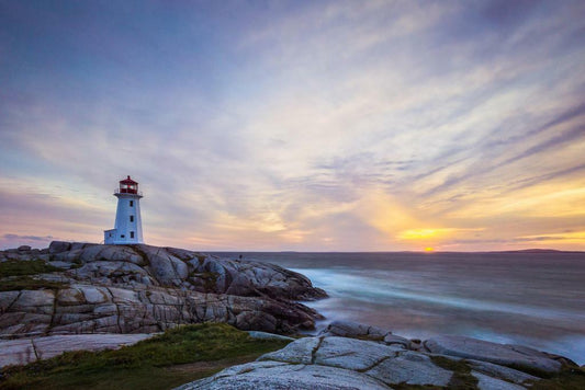 Peggy's Cove Lighthouse at Dusk | Nova Scotia Photography | Canadian Landmark Poster - Photography Poster