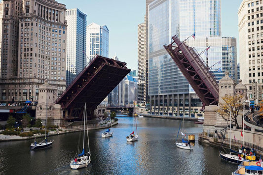 Michigan Avenue Bridge in Chicago Illinois | City Architecture Photography | Urban Poster - Photography Poster