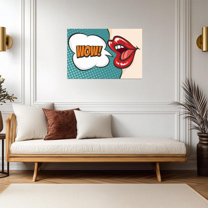 Wow! Pop Art Illustration | Retro Comic Book Style Poster - Graphic & Art Poster