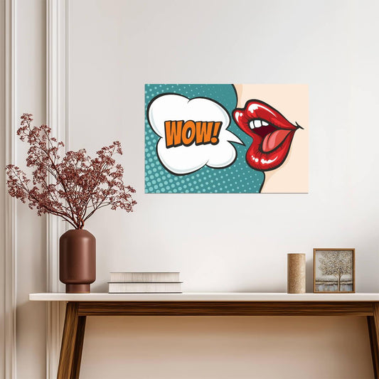Wow! Pop Art Illustration | Retro Comic Book Style Poster - Graphic & Art Poster