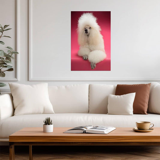 Fluffy White Standard Poodle | Dog Portrait Photography | Pet Poster - Photography Poster