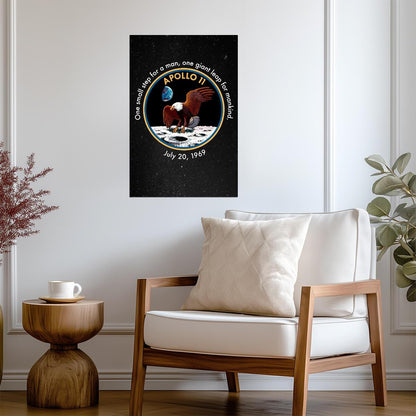 One Small Step For Man One Giant Leap For Mankind | Apollo 11 Quote Poster | Neil Armstrong Moon Landing Art - Type & Quotes Poster