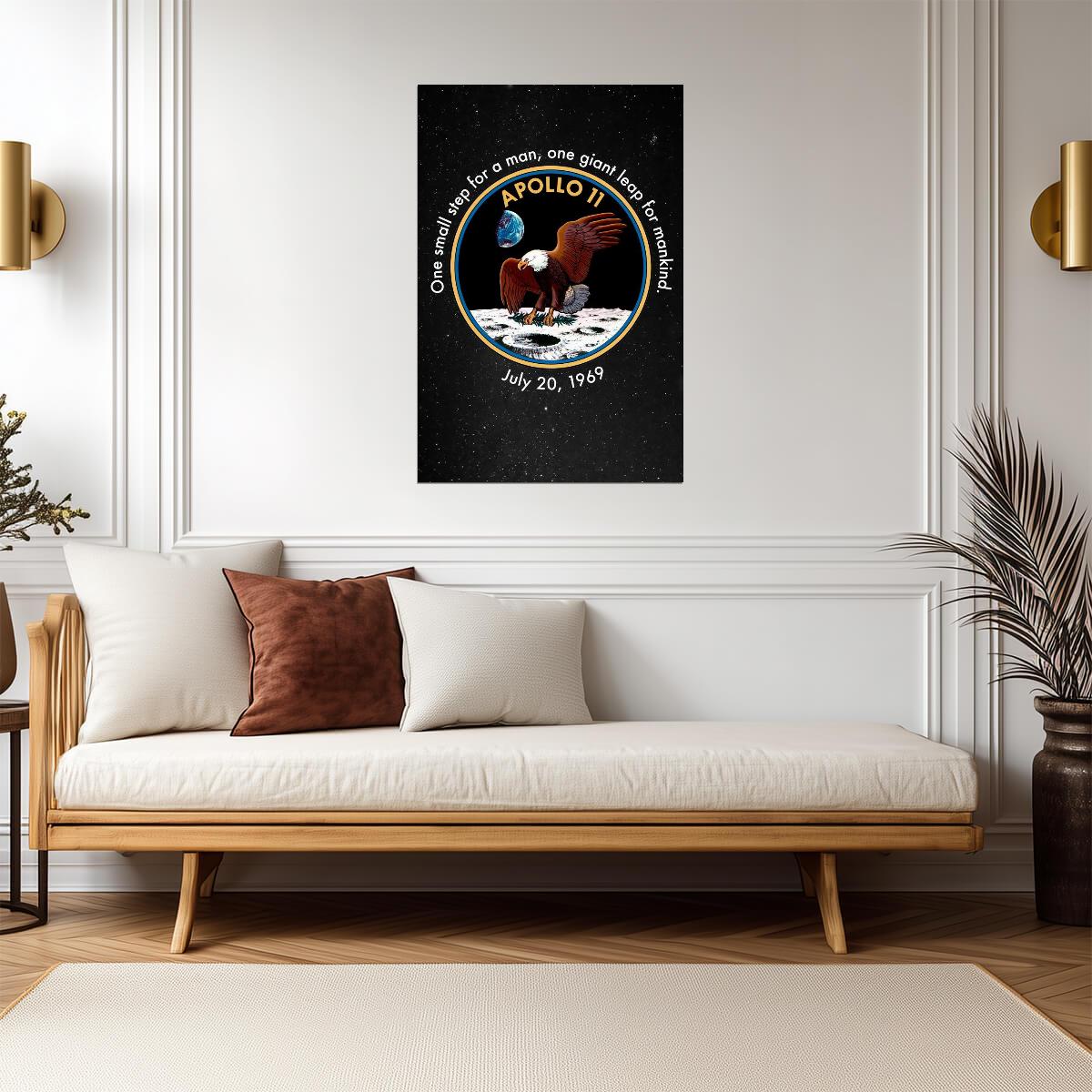 One Small Step For Man One Giant Leap For Mankind | Apollo 11 Quote Poster | Neil Armstrong Moon Landing Art - Type & Quotes Poster