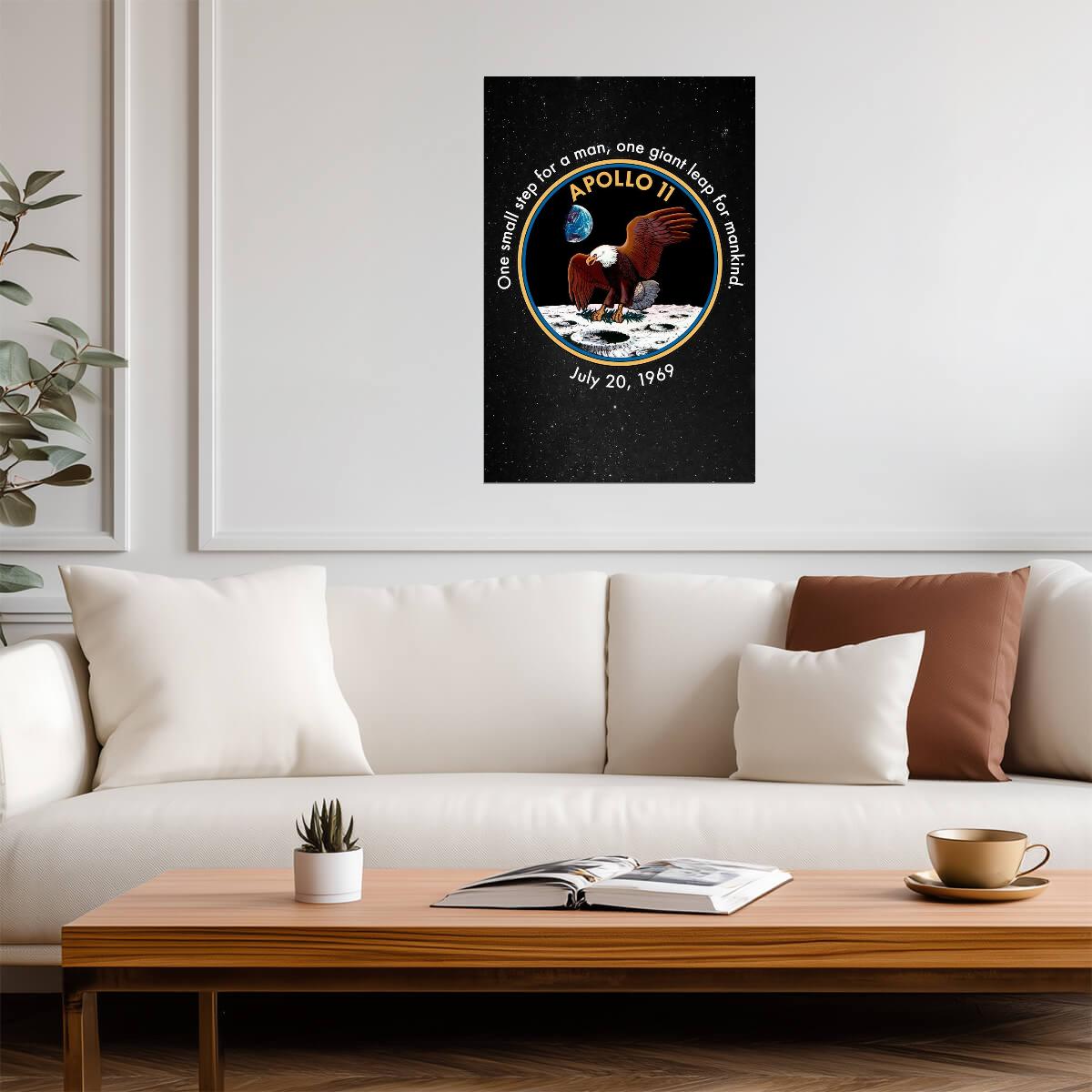 One Small Step For Man One Giant Leap For Mankind | Apollo 11 Quote Poster | Neil Armstrong Moon Landing Art - Type & Quotes Poster