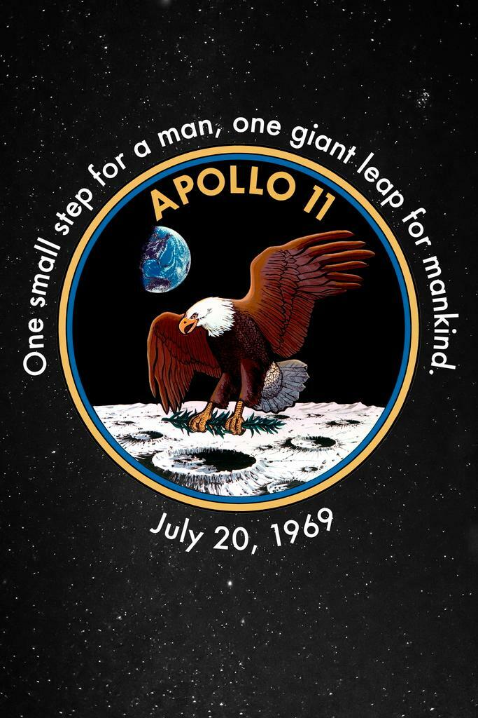 One Small Step For Man One Giant Leap For Mankind | Apollo 11 Quote Poster | Neil Armstrong Moon Landing Art - Type & Quotes Poster