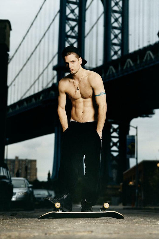 Young Man with a Skateboard | Urban Fashion Photography | Portrait Poster - Photography Poster