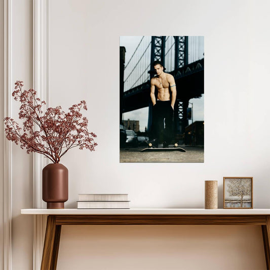 Young Man with a Skateboard | Urban Fashion Photography | Portrait Poster - Photography Poster