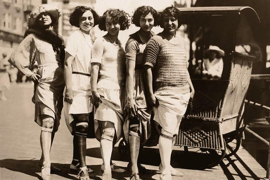 Women Showing Garter Belts 1920s | Vintage Archival Photo | Retro Fashion Poster - Vintage & Retro Poster