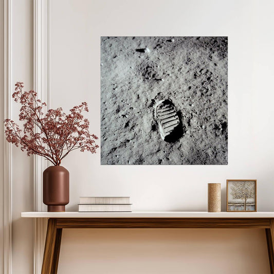 First Footprint on the Moon 1969 | Neil Armstrong Apollo 11 Photo | Historical Space Poster - Vintage & Retro Poster