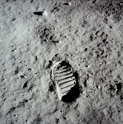 First Footprint on the Moon 1969 | Neil Armstrong Apollo 11 Photo | Historical Space Poster - Vintage & Retro Poster