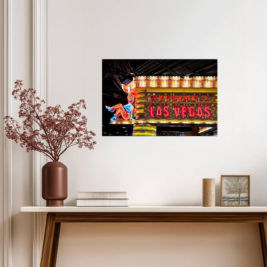 "Welcome to Fabulous Las Vegas" Neon Sign | Nevada Photography | City Landmark Poster - Photography Poster