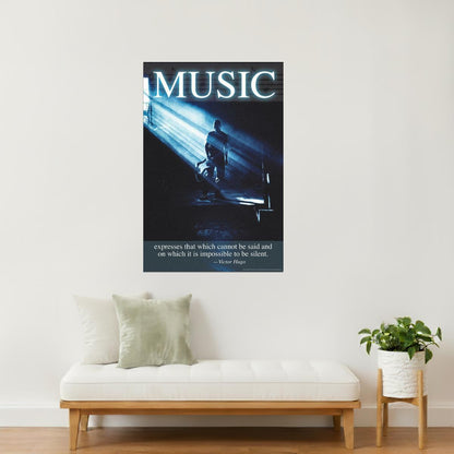 Music | Victor Hugo Inspirational Quote Poster