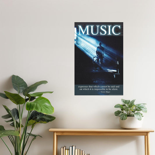 Music | Victor Hugo Inspirational Quote Poster