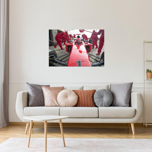 Formula One Pit Stop Poster | Racing Team Photography | Motorsports Wall Art