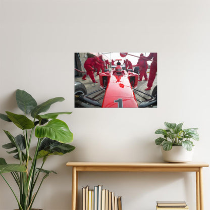 Formula One Pit Stop Poster | Racing Team Photography | Motorsports Wall Art
