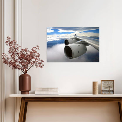 Airbus A380 Wing and Engines in Flight | Aviation Photography Print | Airplane Poster - Cars Poster
