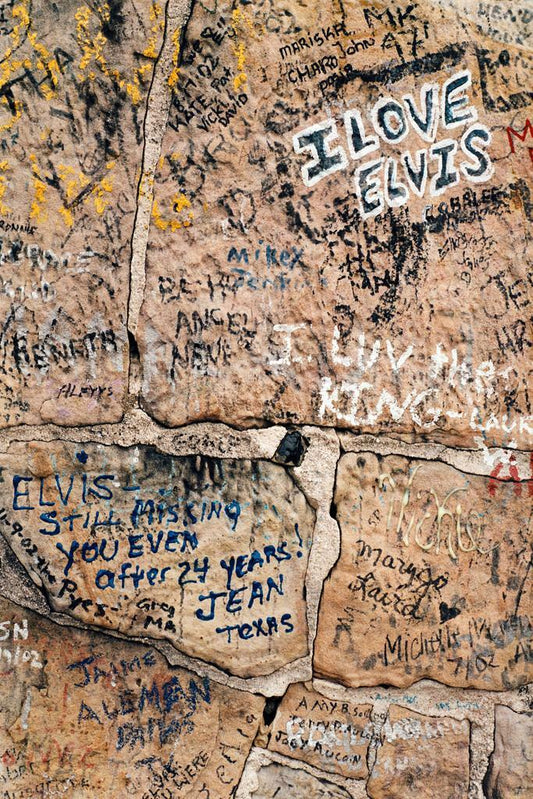 Graffiti on the Wall at Graceland | Memphis Tennessee Photography | Music Landmark Poster - Photography Poster